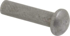 RivetKing - 1/8" Body Diam, Round Uncoated Steel Solid Rivet - 1/2" Length Under Head - Apex Tool & Supply
