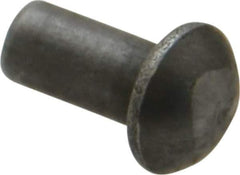 RivetKing - 3/16" Body Diam, Round Uncoated Steel Solid Rivet - 3/8" Length Under Head - Apex Tool & Supply