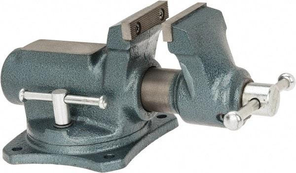 Wilton - 2-1/2" Jaw Width, 2-1/8" Opening Capacity, 1-3/4" Throat Depth, Steel Swivel Bench Vise - Bolt Down Base Attachment, 9.4" Long x 5.7" Wide x 4.9" High - Apex Tool & Supply