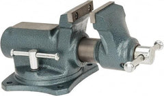 Wilton - 2-1/2" Jaw Width, 2-1/8" Opening Capacity, 1-3/4" Throat Depth, Steel Swivel Bench Vise - Bolt Down Base Attachment, 9.4" Long x 5.7" Wide x 4.9" High - Apex Tool & Supply