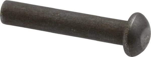 RivetKing - 3/16" Body Diam, Round Steel Solid Rivet - 1" Length Under Head - Apex Tool & Supply
