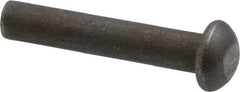 RivetKing - 3/16" Body Diam, Round Steel Solid Rivet - 1" Length Under Head - Apex Tool & Supply