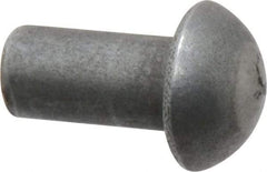 RivetKing - 1/4" Body Diam, Round Uncoated Steel Solid Rivet - 1/2" Length Under Head - Apex Tool & Supply