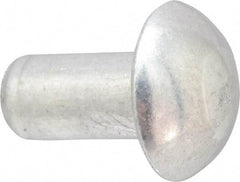 RivetKing - 1/8" Body Diam, Round Aluminum Solid Rivet - 1/4" Length Under Head, Grade 1100F - Apex Tool & Supply