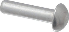 RivetKing - 1/8" Body Diam, Round Uncoated Aluminum Solid Rivet - 1/2" Length Under Head, Grade 1100F - Apex Tool & Supply