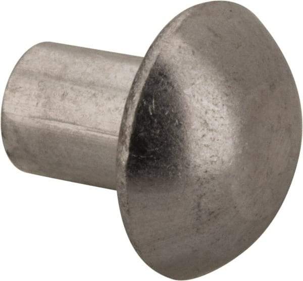 RivetKing - 3/16" Body Diam, Round Uncoated Aluminum Solid Rivet - 1/4" Length Under Head, Grade 1100F - Apex Tool & Supply
