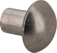 RivetKing - 3/16" Body Diam, Round Uncoated Aluminum Solid Rivet - 1/4" Length Under Head, Grade 1100F - Apex Tool & Supply