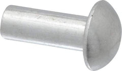 RivetKing - 3/16" Body Diam, Round Uncoated Aluminum Solid Rivet - 1/2" Length Under Head, Grade 1100F - Apex Tool & Supply