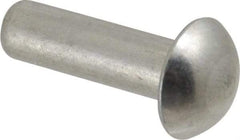 RivetKing - 3/16" Body Diam, Round Aluminum Solid Rivet - 5/8" Length Under Head, Grade 1100F - Apex Tool & Supply