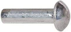 RivetKing - 3/16" Body Diam, Round Uncoated Aluminum Solid Rivet - 3/4" Length Under Head, Grade 1100F - Apex Tool & Supply