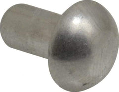 RivetKing - 1/4" Body Diam, Round Uncoated Aluminum Solid Rivet - 1/2" Length Under Head, Grade 1100F - Apex Tool & Supply