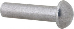 RivetKing - 1/4" Body Diam, Round Uncoated Aluminum Solid Rivet - 1" Length Under Head, Grade 1100F - Apex Tool & Supply