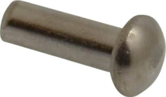 RivetKing - 1/8" Body Diam, Round Uncoated Stainless Steel Solid Rivet - 3/8" Length Under Head, Grade 18-8 - Apex Tool & Supply