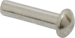 RivetKing - 1/8" Body Diam, Round Uncoated Stainless Steel Solid Rivet - 1/2" Length Under Head, Grade 18-8 - Apex Tool & Supply