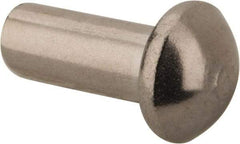 RivetKing - 5/32" Body Diam, Round Stainless Steel Solid Rivet - 3/8" Length Under Head, Grade 18-8 - Apex Tool & Supply