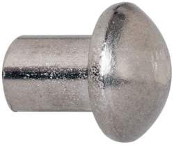 RivetKing - 3/16" Body Diam, Round Uncoated Stainless Steel Solid Rivet - 1/4" Length Under Head, Grade 18-8 - Apex Tool & Supply