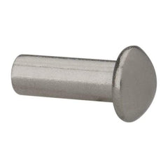 RivetKing - 3/16" Body Diam, Round Uncoated Stainless Steel Solid Rivet - 1/2" Length Under Head, Grade 18-8 - Apex Tool & Supply