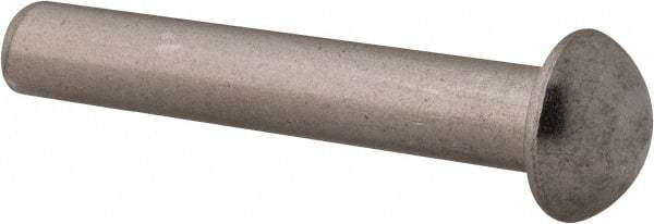 RivetKing - 1/4" Body Diam, Round Uncoated Stainless Steel Solid Rivet - 1-1/2" Length Under Head, Grade 18-8 - Apex Tool & Supply