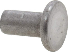RivetKing - 1/8" Body Diam, Flat Uncoated Steel Solid Rivet - 1/4" Length Under Head - Apex Tool & Supply
