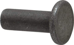 RivetKing - 3/16" Body Diam, Flat Uncoated Steel Solid Rivet - 1/2" Length Under Head - Apex Tool & Supply