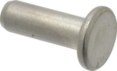 RivetKing - 1/4" Body Diam, Flat Uncoated Steel Solid Rivet - 3/4" Length Under Head - Apex Tool & Supply