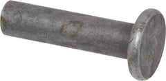 RivetKing - 1/4" Body Diam, Flat Steel Solid Rivet - 1" Length Under Head - Apex Tool & Supply