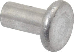 RivetKing - 1/8" Body Diam, Flat Aluminum Solid Rivet - 1/4" Length Under Head, Grade 1100F - Apex Tool & Supply