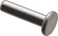 RivetKing - 1/8" Body Diam, Flat Uncoated Aluminum Solid Rivet - 1/2" Length Under Head, Grade 1100F - Apex Tool & Supply