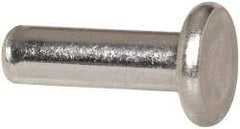 RivetKing - 5/32" Body Diam, Flat Aluminum Solid Rivet - 1/2" Length Under Head, Grade 1100F - Apex Tool & Supply