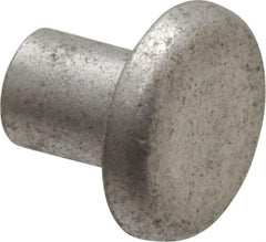 RivetKing - 3/16" Body Diam, Flat Uncoated Aluminum Solid Rivet - 1/4" Length Under Head, Grade 1100F - Apex Tool & Supply