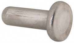 RivetKing - 1/4" Body Diam, Flat Uncoated Aluminum Solid Rivet - 3/4" Length Under Head, Grade 1100F - Apex Tool & Supply