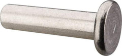 RivetKing - 1/4" Body Diam, Flat Uncoated Aluminum Solid Rivet - 1" Length Under Head, Grade 1100F - Apex Tool & Supply