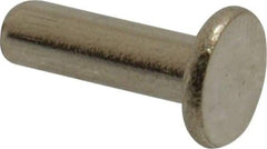 RivetKing - 5/32" Body Diam, Flat Uncoated Stainless Steel Solid Rivet - 1/2" Length Under Head, Grade 18-8 - Apex Tool & Supply