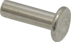 RivetKing - 3/16" Body Diam, Round Uncoated Stainless Steel Solid Rivet - 5/8" Length Under Head, Grade 18-8 - Apex Tool & Supply