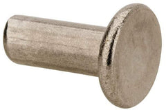 RivetKing - 1/4" Body Diam, Flat Uncoated Stainless Steel Solid Rivet - 5/8" Length Under Head, Grade 18-8 - Apex Tool & Supply