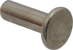 RivetKing - 1/4" Body Diam, Flat Uncoated Stainless Steel Solid Rivet - 3/4" Length Under Head, Grade 18-8 - Apex Tool & Supply