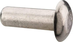 RivetKing - 1/8" Body Diam, Universal Uncoated Aluminum Solid Rivet - 3/8" Length Under Head, Grade 1100F - Apex Tool & Supply