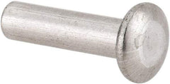 RivetKing - 1/8" Body Diam, Universal Uncoated Aluminum Solid Rivet - 1/2" Length Under Head, Grade 1100F - Apex Tool & Supply