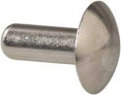 RivetKing - 3/16" Body Diam, Universal Uncoated Aluminum Solid Rivet - 1/2" Length Under Head, Grade 1100F - Apex Tool & Supply