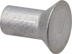 RivetKing - 1/8" Body Diam, Countersunk Uncoated Aluminum Solid Rivet - 1/4" Length Under Head, Grade 1100F, 78° Countersunk Head Angle - Apex Tool & Supply