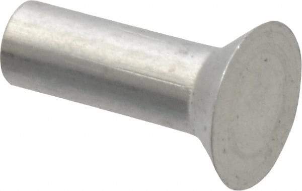 RivetKing - 1/8" Body Diam, Countersunk Uncoated Aluminum Solid Rivet - 3/8" Length Under Head, Grade 1100F, 90° Countersunk Head Angle - Apex Tool & Supply