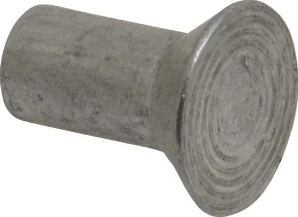 RivetKing - 1/4" Body Diam, Countersunk Uncoated Aluminum Solid Rivet - 1/2" Length Under Head, Grade 1100F, 78° Countersunk Head Angle - Apex Tool & Supply