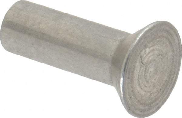 RivetKing - 1/4" Body Diam, Countersunk Aluminum Solid Rivet - 3/4" Length Under Head, Grade 1100F, 78° Countersunk Head Angle - Apex Tool & Supply