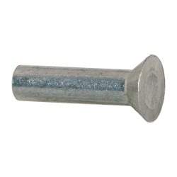 RivetKing - 1/4" Body Diam, Countersunk Aluminum Solid Rivet - 1" Length Under Head, Grade 1100F, 78° Countersunk Head Angle - Apex Tool & Supply
