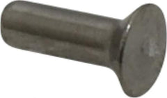 RivetKing - 1/8" Body Diam, Countersunk Uncoated Stainless Steel Solid Rivet - 3/8" Length Under Head, Grade 18-8, 90° Countersunk Head Angle - Apex Tool & Supply