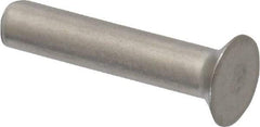 RivetKing - 1/8" Body Diam, Countersunk Uncoated Stainless Steel Solid Rivet - 5/8" Length Under Head, Grade 18-8, 90° Countersunk Head Angle - Apex Tool & Supply