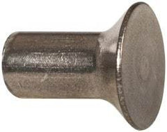 RivetKing - 3/16" Body Diam, Countersunk Uncoated Stainless Steel Solid Rivet - 3/8" Length Under Head, Grade 18-8, 90° Countersunk Head Angle - Apex Tool & Supply