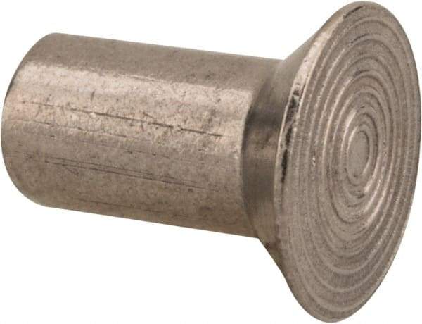RivetKing - 1/4" Body Diam, Countersunk Uncoated Stainless Steel Solid Rivet - 1/2" Length Under Head, Grade 18-8, 90° Countersunk Head Angle - Apex Tool & Supply