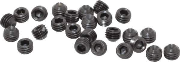 Holo-Krome - 1/4-28 UNF, 3/16" OAL, Cup Point Set Screw - Grade 8 Alloy Steel, 1/8" Key - Apex Tool & Supply
