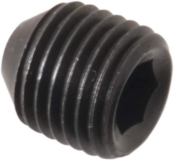 Holo-Krome - 3/8-24 UNF, 3/8" OAL, Cup Point Set Screw - Grade 8 Alloy Steel, 3/16" Key - Apex Tool & Supply